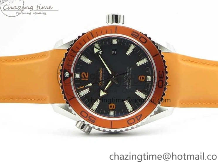 0217 UrbanStyle Planet Ocean Pro Orange Bezel 45mm OMF 1:1 Best Edition On Rubber Strap A8500 (Black Balance Wheel) 8138